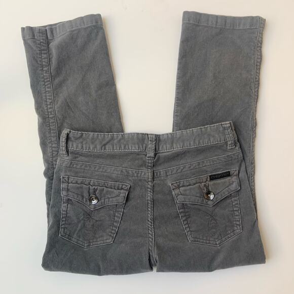 Calvin Klein Jeans Denim - Calvin Klein Jeans Y2K Gray Cotton Corduroy Low Rise Straight Leg Pants Womens 6